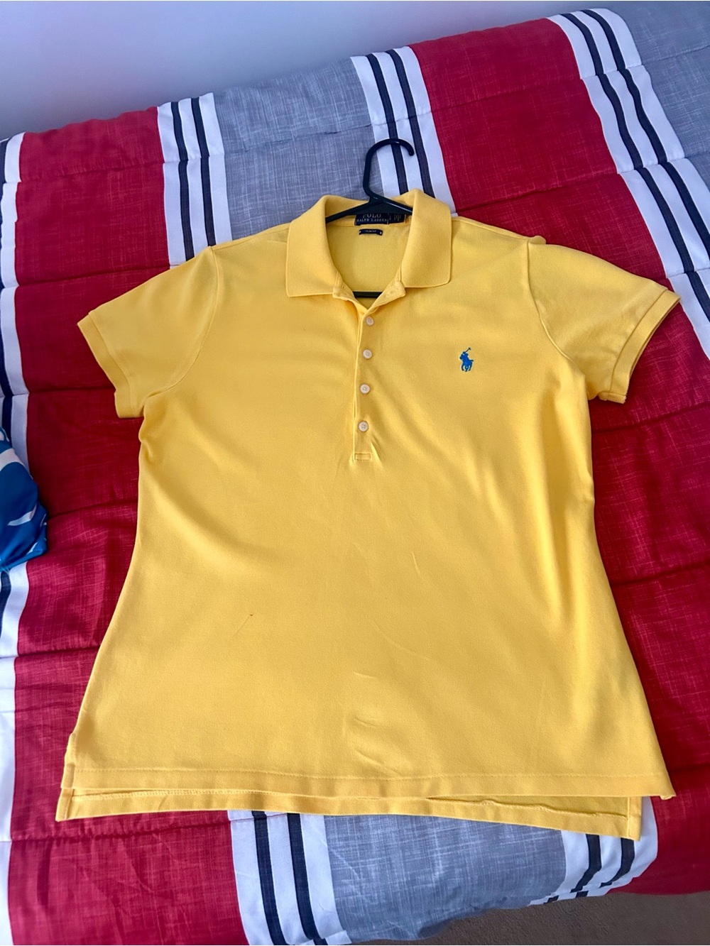 Women Ralph Lauren Yellow Polo Slim Fit with Blue Pony Embroidery - Picture 6 of 6